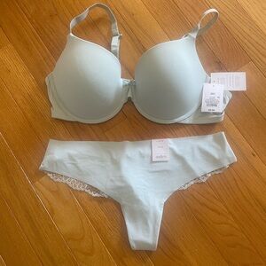 Auden Light Green Bra and Panty Set NWT 38C/Large